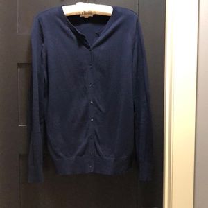 L Loft Navy Cardigan
